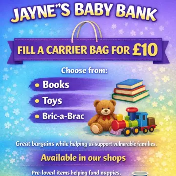 Image from Jayne's Baby Bank (Main Historical Profile), 6 Mar 2026: We love to give you a deal or two- you choose the best for you! Records /dvds anything under £5 before the 50% off. Exclusions* Jewellery an