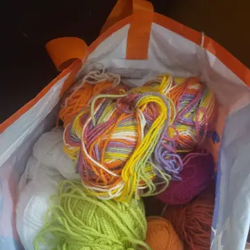 Photo from Jayne's Baby Bank (main page), 25 Jan 2025: Bag of wool - is there anyone who can knit me a 5- 10 year old close knit blanket with this please we can gift out. We don't need baby blank