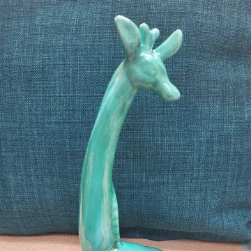 Image from Jayne's Baby Bank (Main Historical Profile), 18 May 2024: Vintage Anglia Pottery GIRAFFE Ceramic Figure AP 212 ENGLAND Teal 23CM Very cute £10 please Donation centre