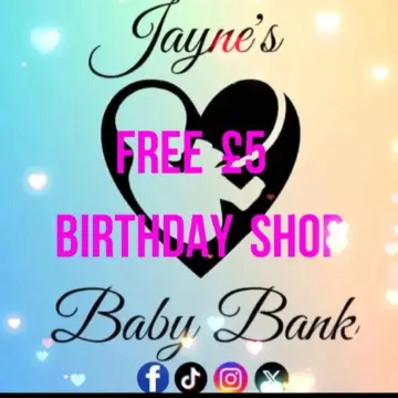 Photo from Jayne's Baby Bank (main page), 22 May 2025: Don't forget we provide a £5 free shop for pur customers and donators on their birthday and also for their children. Just bring in ID. Don't