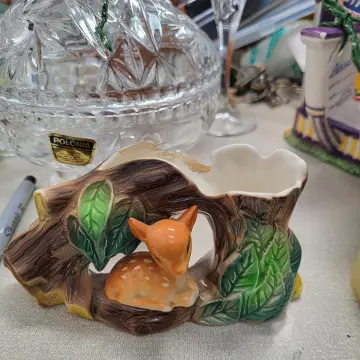 Image from Jayne's Baby Bank (Main Historical Profile), 9 May 2024: VINTAGE 1960’s HORNSEA POTTERY FAUNA DEER DOUBLE VASE £10 please Donation centre