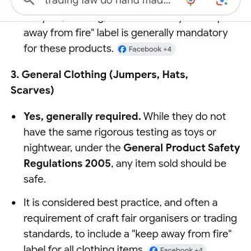 Image from Jayne's Baby Bank (Main Historical Profile), 15 Mar 2026: This is the law on all handmade and knitted items now need to contain fire labels even if being gifted.