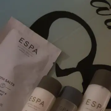 Image from Jayne's Baby Bank (main page), 24 Jul 2025: This week's Beauty Bank giveaway from ESPA - thank you for the sample set. Leave an emoji, Like, and share the post and get two of your frie