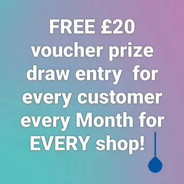 Image from Jayne's Baby Bank (main page), 9 Oct 2025: Starting Now. All shops have raffle tickets now Every customers will recieve a raffle ticket and be entered in to a FREE £20 gift voucher pr