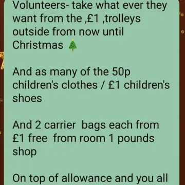 Image from Jayne's Baby Bank (Main Historical Profile), 1 Dec 2025: Volunteers- thank you for all your hard work - Please take from Pontypool shop as we need to get more stock down and we now have another cha