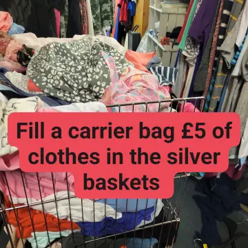 Image from Jayne's Baby Bank (main page), 21 Aug 2024: Tomorrow until Saturday. Fill a bag for £5 of adult £2 clothes from the baskets. Followers & supporters only. Pontypool shop only.