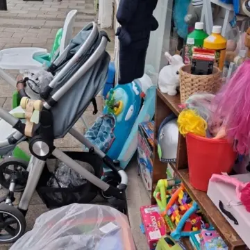 Image from Jayne's Baby Bank (Main Historical Profile), 20 Oct 2025: Joblot of jigsaws bag £5 please Risca shop Joblot of dvds £10 please Risca shop Walker £45 please Stroller £70 please Risca shop High chair 
