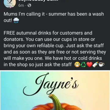 Image from Jayne's Baby Bank (main page), 6 Oct 2024: This week's offers