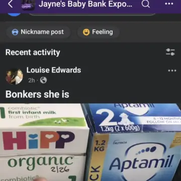 Image from Jayne's Baby Bank (Main Historical Profile), 20 Feb 2026: This dickhead is now saying she took all the milk to give out to people. 1. Why is it still in your flat, number 9, conselaed in a black bag