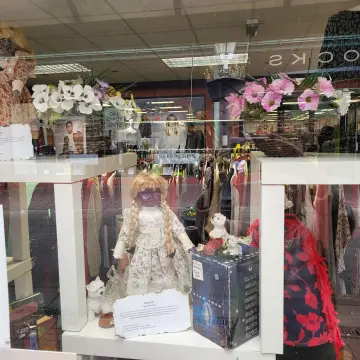 Image from Jayne's Baby Bank (main page), 11 Oct 2024: Another haunted doll sold! £40 reached. Our goal is £230 towards baby jars foodbank shop