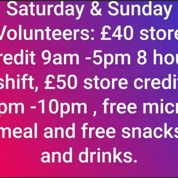 Photo from Jayne's Baby Bank (main page), 9 Apr 2025: Volunteers rates of allowance. ONLY GRANTED IF HOURS ARE WORKED AND STAFF ARE WORKING. WE ARE NOT ROLLING OVER ALLOWANCE. £20 - 75% DISCOUNT
