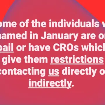 Image from Jayne's Baby Bank (Main Historical Profile), 1 Feb 2026: If you see them or anyone else discussing us , tagging us, making malicious comments can you screen shot and try and get a date or time for 