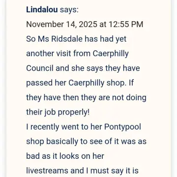 Image from Jayne's Baby Bank (Main Historical Profile), 19 Nov 2025: We need to find out who this person is guys so I can pop out and deal with her. Caerphilly and Torfen council have been out and said we have