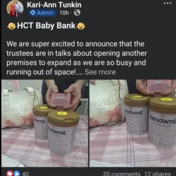 Image from Jayne's Baby Bank (Main Historical Profile), 27 Nov 2025: Nice to see HCT are opening a baby bank, again. Brilliant news! That's more Mothers helped and it takes the pressure off us to surply milk a