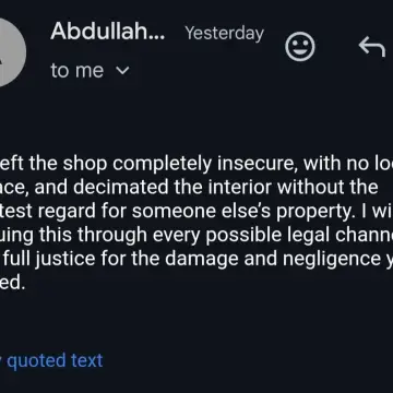 Photo from Jayne's Baby Bank (main page), 10 Jul 2025: On que - exactly as I predicted he now wants more compensation. I own the locks and have receipts for them because the shop lock was broken 