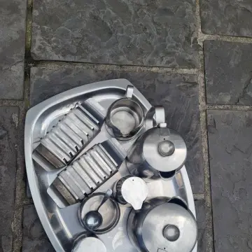 Image from Jayne's Baby Bank (main page), 16 Jul 2025: Set £45 please Not to be split , vintage Ebbw Vale stainless steel. Pontypool shop.