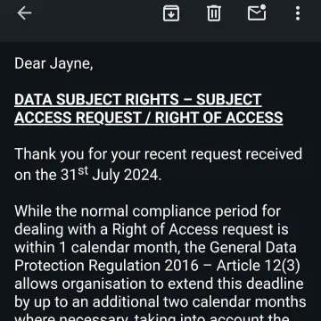 Image from Jayne's Baby Bank (main page), 20 Aug 2024: Council must be sifting through quite alot of malicious complaints by the sounds of it if they need an extention. We will definitely get to 