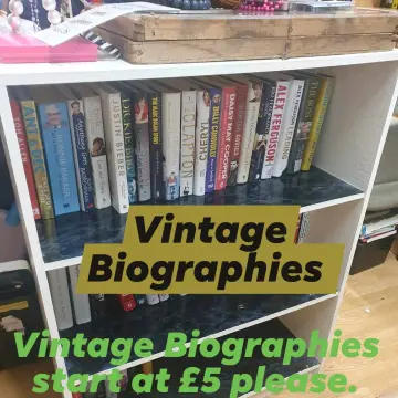 Photo from Jayne's Baby Bank (main page), 14 Apr 2025: Dawn our book manager has been in again today. She has sorted the Biographies and the Hard backs for customers . Dan sold £25 worth of vinta