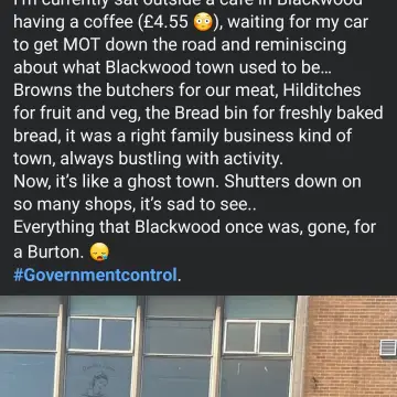 Image from Jayne's Baby Bank (main page), 12 Aug 2025: Blackwood is about to go BANG ⚠️☢️⛔️ You can thank people like Brinstons with their ridiculous rents and greedy landlords and council rates.