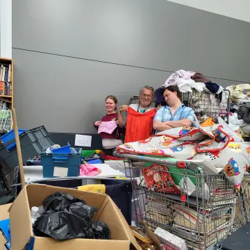 Image from Jayne's Baby Bank (main page), 16 Jul 2024: Over time at the donation centre Donation centre open from shopping until 8pm