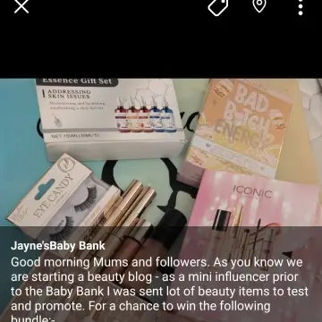 Image from Jayne's Baby Bank (main page), 20 Jul 2025: Winner of our beauty giveaway Is Sky Louise Thank you everyone for interacting with the posts and supporting us. Let us know where you can c