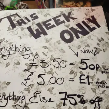 Image from Jayne's Baby Bank (Main Historical Profile), 9 Nov 2025: THIS WEEK ONLY! ANYTHING £3.50 NOW 50P ANYTHING £5.00 NOW £1 Each please Babies & Children's 50p clothes 20p fill a carrier bag £2.50 please