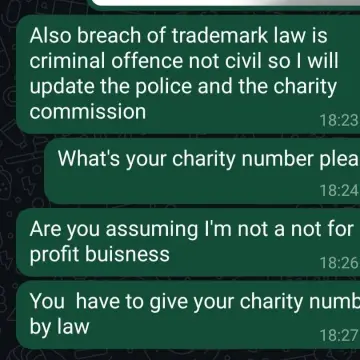 Photo from Jayne's Baby Bank (main page), 22 Mar 2025: Another "registered charity" - I will take you down if you if you try and slate me for telling the truth. 2nd one this week. We are trademar