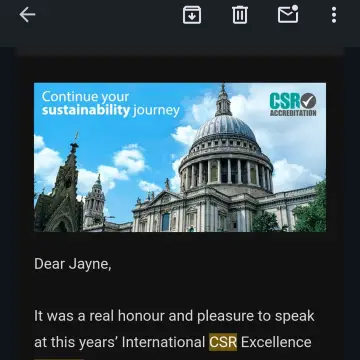 Image from Jayne's Baby Bank (main page), 25 Jul 2024: We have won a green apple award for sustainability from the International CSR Awards ♻️🍾👍🍼