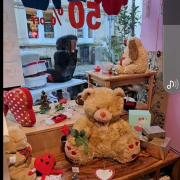 Photo from Jayne's Baby Bank (main page), 3 Feb 2025: We have a selection of vintage valentine bears in Blackwood and Pontypool shops including other items including new lingerie and a few saucy