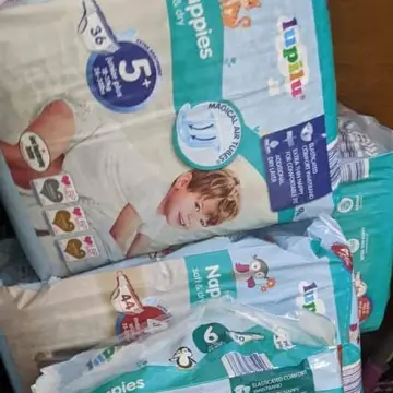 Photo from Jayne's Baby Bank (main page), 19 May 2025: Just a small selection of nappies we have provided from our food bank fundraising shops to Mothers in local communities for free.