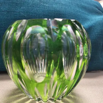 Image from Jayne's Baby Bank (Main Historical Profile), 18 May 2024: Bohemian,Webb,Crystal Vase ,Green Rrp £110 Some damage/welcome to view £70 Dc