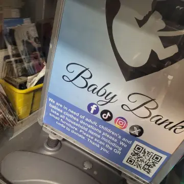 Image from Jayne's Baby Bank (main page), 28 Aug 2025: New signage - also Caerphilly shop has loads of vintage CDs - good lables and bands. My Mum and Dad clean them all individually and then sea