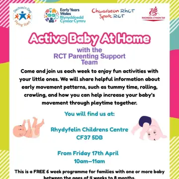 Image from Jayne's Baby Bank (Main Historical Profile), 10 Mar 2026: FREE 6 week - Active Baby groups for birth to 8 months in various RCT locations - hosted by RCT Parenting Support Team - Starting April 17th