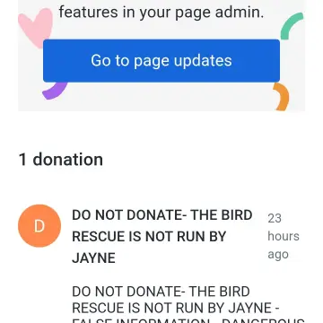 Image from Jayne's Baby Bank (Main Historical Profile), 1 Feb 2026: Massive thank you to the previous Caerphilly Bird Rescue owners that killed all the birds, but still claimed the cash donations even after t