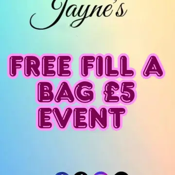 Image from Jayne's Baby Bank (main page), 10 Sep 2025: Free event 10am - 2pm Fill a carrier bag £5 of adults and children clothes, shoes bags ect Room 1 Pontypool shop only. 1st floor. Upstairs. 