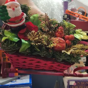 Image from Jayne's Baby Bank (main page), 10 Aug 2025: Vintahe Centre piece red wicker sleigh £10 please included in the offer Pontypool shop We are taking photos of the items I'm boxes that don'