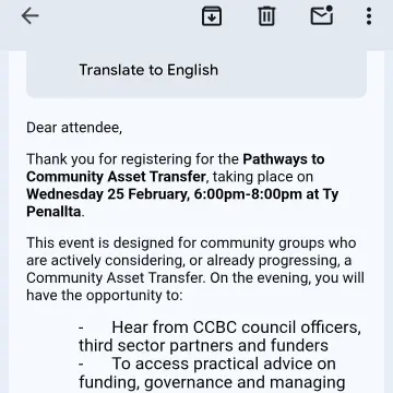 Image from Jayne's Baby Bank (Main Historical Profile), 23 Feb 2026: Exciting - volunteers are attending a meeting on Community Asset Tranfers - where unused council owned buildings can be transfered to oursel