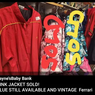 Image from Jayne's Baby Bank (Main Historical Profile), 22 Apr 2024: Pink and blue jackets SOLD!. VINTAGE FERRARI JACKET LEFT!