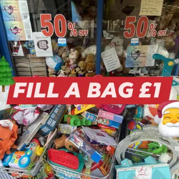 Image from Jayne's Baby Bank (Main Historical Profile), 25 Oct 2025: Fill a carrier bag of toys for £1 out of thr tesco trollies outside Pontypool shop.