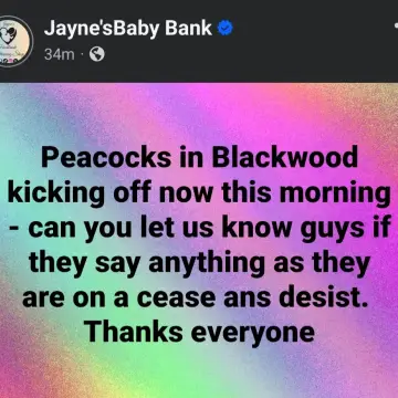 Image from Jayne's Baby Bank (main page), 11 Jul 2025: The regional manager is aware that they are gossiping ect. She's will be in the shop Monday to carry our her investigation. If you have any 