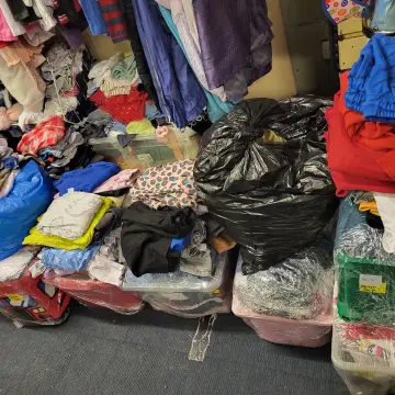 Photo from Jayne's Baby Bank (main page), 3 Mar 2025: Volunteers and Dan all been busy today working and tidying - taken 2 people all day to tidy up the children clothes because of people throwi