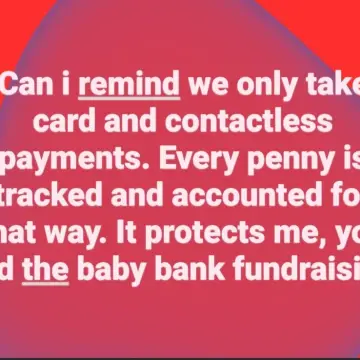 Photo from Jayne's Baby Bank (main page), 9 Dec 2024: Can I remind customers we only take card and contactless payments. Every penny is tracked and accounted for. So when the haters say ' she's 