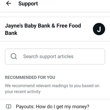 Image from Jayne's Baby Bank (main page), 24 Jul 2024: This is how we should come up on customers bank statements - as you can see we have all the shops on different terminals so we can see all t