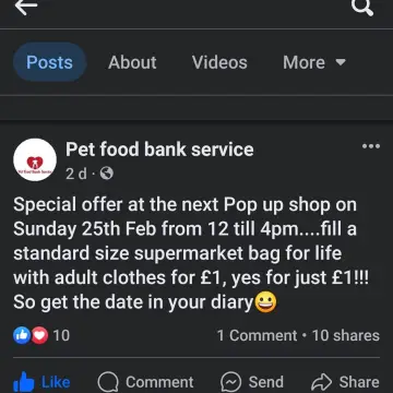 Image from Jayne's Baby Bank (Main Historical Profile), 12 Feb 2024: Thank you to Ruby and Debi Dogs-Emmett at Pet food bank service for helping us help as many families as possible with pet food - don't forge
