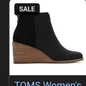 Photo from Jayne's Baby Bank (main page), 24 Feb 2025: Tom's wedge boots Rrp £75- £95 Size 7 £45 please Some wear and tear. Excluded from offers discounts and staff discount sorry. Thank you 🍼🌏♻️