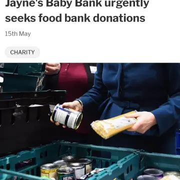 Image from Jayne's Baby Bank (Main Historical Profile), 25 May 2024: We need volunteers! Daily! All areas! We need 'tin on the wall' , collectors to help replenish our food bank for Mothers with children under
