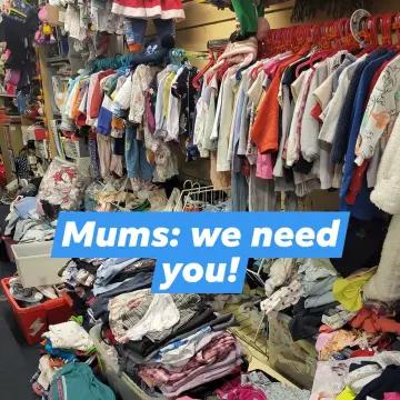 Photo from Jayne's Baby Bank (main page), 12 Feb 2025: Mothers We Need you! We need Mothers to help with virtual pop up shops on line, what's app shop, pop up shops in their living rooms, gardens