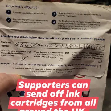 Image from Jayne's Baby Bank (Main Historical Profile), 16 Jan 2026: Unused ink cartridges priced and used cartridges sent off. Please keep all your ink cartridges for us please - drop to any shop OR supporter