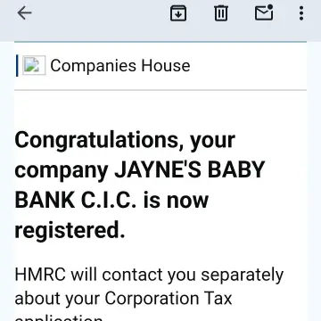 Image from Jayne's Baby Bank (Main Historical Profile), 7 Nov 2025: Congratulations to our volunteers and our followers and supporters 👏 we are now registered CIC.