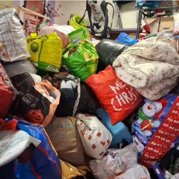 Image from Jayne's Baby Bank (Main Historical Profile), 2 Feb 2026: Bags of baby clothes ready for our Baby Shower!
